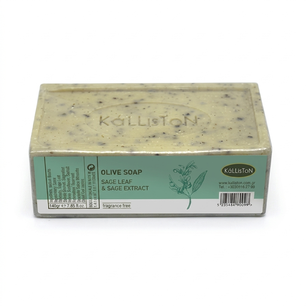 Sage Leaf & Sage Extract, Olive Soaps with Natural Herbs, Made in Greece, 7.05 oz