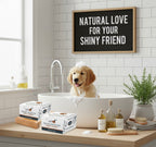 Puppy Dog Olive Oil Soap with Aloe Vera Extract, Shampoo Bar Soap, Itch Relief from Cedar Oil, Soap Base and Collapsible Water Dish, 130 Grams (Yellow)