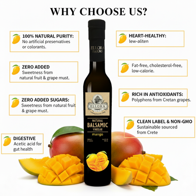 Ellora Farms, Mango Infused Thick Balsamic Vinegar, Product of Crete, Greece, 8.5 oz