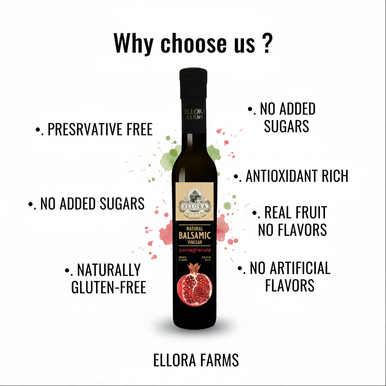 Ellora Farms, Pomegranate Infused Thick Balsamic Vinegar, Product of Crete, Greece, 8.5 oz