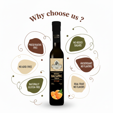 Ellora Farms, Orange Infused Thick Balsamic Vinegar, Product of Crete, Greece, 8.5 oz