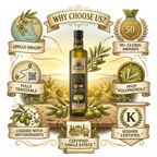 Ellora Farms, Award-Winning Extra Virgin Olive Oil, Single Sourced PDO Messara Valley, Crete Greece, Kosher, 17 FL oz Bottle