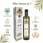 Ellora Farms PDO Organic & PDO Single Estate Greek Extra Virgin Greek Olive Oil, 500ml Bottles Combo