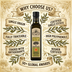 Ellora Farms, Certified Single Estate PDO Extra Virgin Olive Oil, Cold Pressed, Kosher & Traceable, Crete, Greece, 8.45 oz bottle