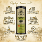 Ellora Farms, Certified PDO Extra Virgin Olive Oil, Traceable and Single Estate EVOO, Harvested in Crete, Greece, 17 Oz Tins, Pack of 2