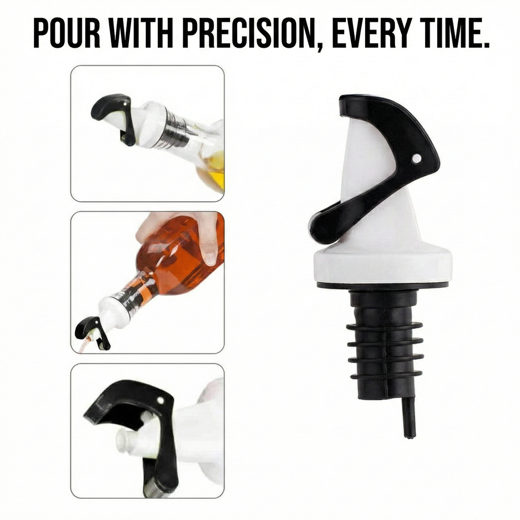 Ellora Farms, Apollo Chef Pourer, Magnetized Gravity Closing Spout, Perfect for Oil, Vinegar or Wines (Black)