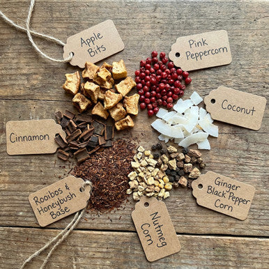 Organic Ginger Apple Pie Tea, Caffeine Free Herbal Infusion, Dessert Tea Collection, 2 oz. Jar