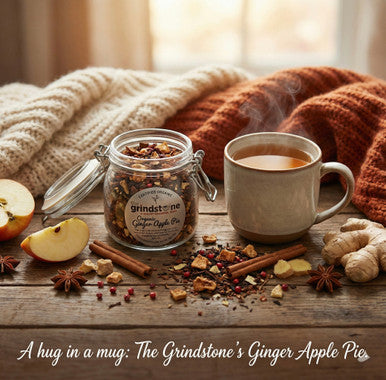 Organic Ginger Apple Pie Tea, Caffeine Free Herbal Infusion, Dessert Tea Collection, 2 oz. Jar