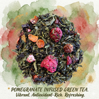 Organic Pomegranate Green Tea, Green & Black Tea with Bits of Fruit, Wellness Tea Collection, 2 oz. Jar