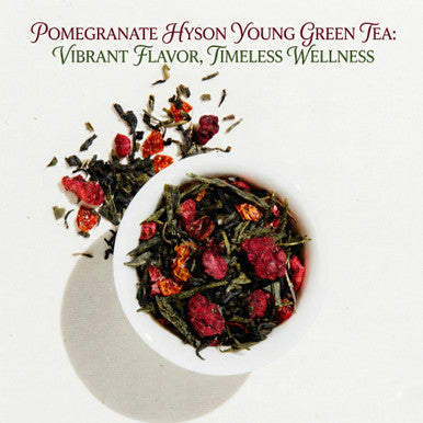 Organic Pomegranate Green Tea, Green & Black Tea with Bits of Fruit, Wellness Tea Collection, 2 oz. Jar
