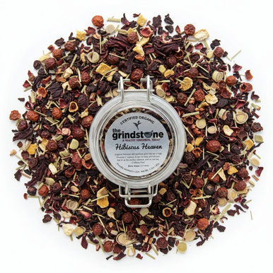 Organic Hibiscus Heaven Tea, Caffeine Free Herbal Infusion, Wellness Tea Collection, 1.5 oz. Jar