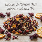 Organic Hibiscus Heaven Tea, Caffeine Free Herbal Infusion, Wellness Tea Collection, 1.5 oz. Jar