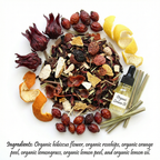 Organic Hibiscus Heaven Tea, Caffeine Free Herbal Infusion, Wellness Tea Collection, 1.5 oz. Jar