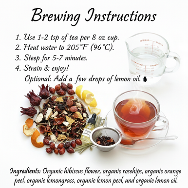 Organic Hibiscus Heaven Tea, Caffeine Free Herbal Infusion, Wellness Tea Collection, 1.5 oz. Jar