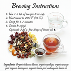 Organic Hibiscus Heaven Tea, Caffeine Free Herbal Infusion, Wellness Tea Collection, 1.5 oz. Jar