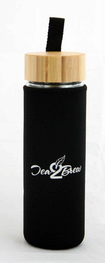 Tea2Brew, Double Walled On-the-Go Glass Tea Infuser, Sleeve only - Black