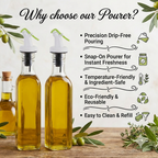 Ellora Farms, RANI Chef Pourer 2 Pk, Venus Chef Pourer, Perfect for Oil, Vinegar or Wines, Snap on Lock, Green