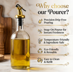Ellora Farms, Venus Chef Pourer 2 Pk, Venus Chef Pourer, Perfect for Oil, Vinegar or Wines, Snap on Lock, Gold