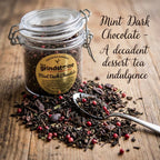 ORGANIC MINT DARK CHOCOLATE, Loose Leaf  Pu-erh Tea & Mint Chocolate, Dessert Tea Collection, 2 oz. Jar