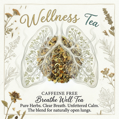 Organic Breathe Well Tea, Caffeine Free Herbal Root Infusion, Wellness Tea Collection, 1.5 oz. Jar