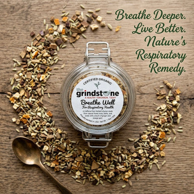 Organic Breathe Well Tea, Caffeine Free Herbal Root Infusion, Wellness Tea Collection, 1.5 oz. Jar