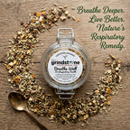 Organic Breathe Well Tea, Caffeine Free Herbal Root Infusion, Wellness Tea Collection, 1.5 oz. Jar