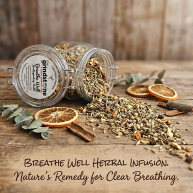 Organic Breathe Well Tea, Caffeine Free Herbal Root Infusion, Wellness Tea Collection, 1.5 oz. Jar