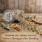 Organic Breathe Well Tea, Caffeine Free Herbal Root Infusion, Wellness Tea Collection, 1.5 oz. Jar