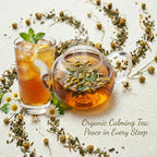 Organic Calming Tea, Caffeine Free Herbal Infusion with Hint of a Mint, 1 oz Jar