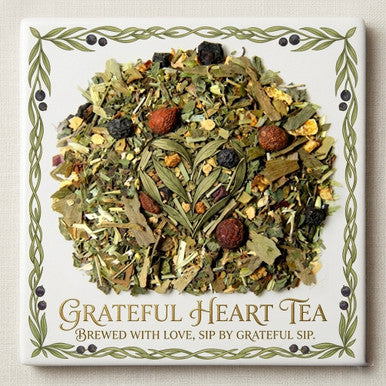 ORGANIC GRATEFUL HEART TEA, Caffeine Free Herbal Infusion, Wellness Tea Collection, 1 oz. Jar