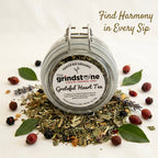 ORGANIC GRATEFUL HEART TEA, Caffeine Free Herbal Infusion, Wellness Tea Collection, 1 oz. Jar
