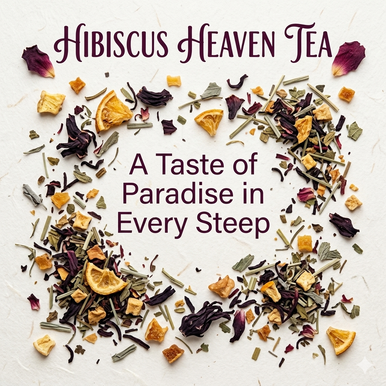 Organic Hibiscus High Tea, Caffeine Free Herbal Infusion, Wellness Tea Collection. 1.5 oz. Jar