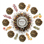 Organic Hibiscus High Tea, Caffeine Free Herbal Infusion, Wellness Tea Collection. 1.5 oz. Jar