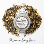 Organic Hibiscus High Tea, Caffeine Free Herbal Infusion, Wellness Tea Collection. 1.5 oz. Jar