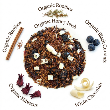 Honey Berry Truffle Tea, Caffeine Free Herbal tea with Hibiscus & White Chocolate, Dessert Tea Collection. 2 oz. Jar