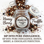 Honey Berry Truffle Tea, Caffeine Free Herbal tea with Hibiscus & White Chocolate, Dessert Tea Collection. 2 oz. Jar