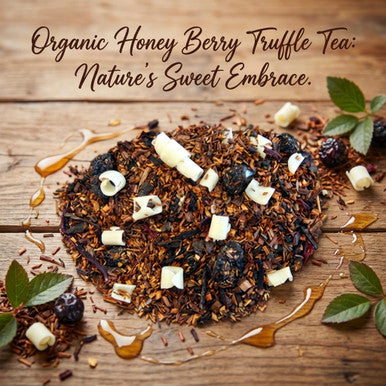 Honey Berry Truffle Tea, Caffeine Free Herbal tea with Hibiscus & White Chocolate, Dessert Tea Collection. 2 oz. Jar