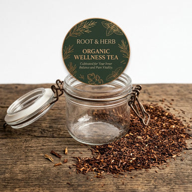 Organic Red Rooibos Tea, Caffeine Free, South African Red Bush, Wellness Tea Collection, 1.5 oz. Jar