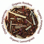 Organic Raspberry Rush Tea, Caffeine Free Herbal Infusion, Dessert Tea Collection, 2 oz. Jar