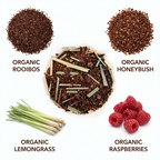 Organic Raspberry Rush Tea, Caffeine Free Herbal Infusion, Dessert Tea Collection, 2 oz. Jar