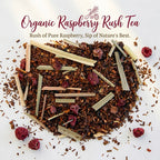 Organic Raspberry Rush Tea, Caffeine Free Herbal Infusion, Dessert Tea Collection, 2 oz. Jar