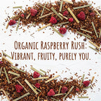 Organic Raspberry Rush Tea, Caffeine Free Herbal Infusion, Dessert Tea Collection, 2 oz. Jar