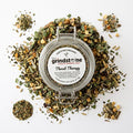 Organic Throat Therapy Tea, Caffeine Free Ginger & Peppermint Herbal Infusion, Wellness Tea Collection, 2 Oz Jar