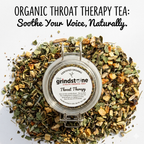 Organic Throat Therapy Tea, Caffeine Free Ginger & Peppermint Herbal Infusion, Wellness Tea Collection, 2 Oz Jar