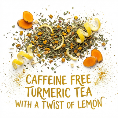 Organic Turmeric Lemon Twist Tea, Caffeine Free Herbal Infusion with Turmeric Root, Wellness Tea Collection, 1.5 oz. Jar