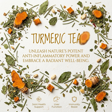 Organic Turmeric Lemon Twist Tea, Caffeine Free Herbal Infusion with Turmeric Root, Wellness Tea Collection, 1.5 oz. Jar