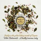 Organic White Butterscotch Tea, White Peony Tea, Dessert Tea Collection, 1 Oz Jar