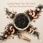 Organic Lychee & Peach Tea, Black Tea Infused with Lychee & Peach, Dessert Tea Collection, 2 Oz Jar