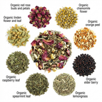 ORGANIC STRESS RELIEF TEA, Caffeine Free Herbal Infusion, Wellness Tea Collection, 1.5 oz. Jar