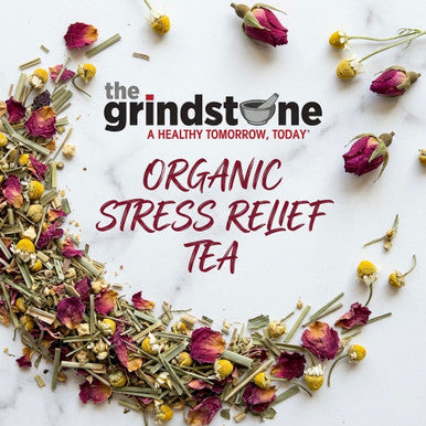 ORGANIC STRESS RELIEF TEA, Caffeine Free Herbal Infusion, Wellness Tea Collection, 1.5 oz. Jar